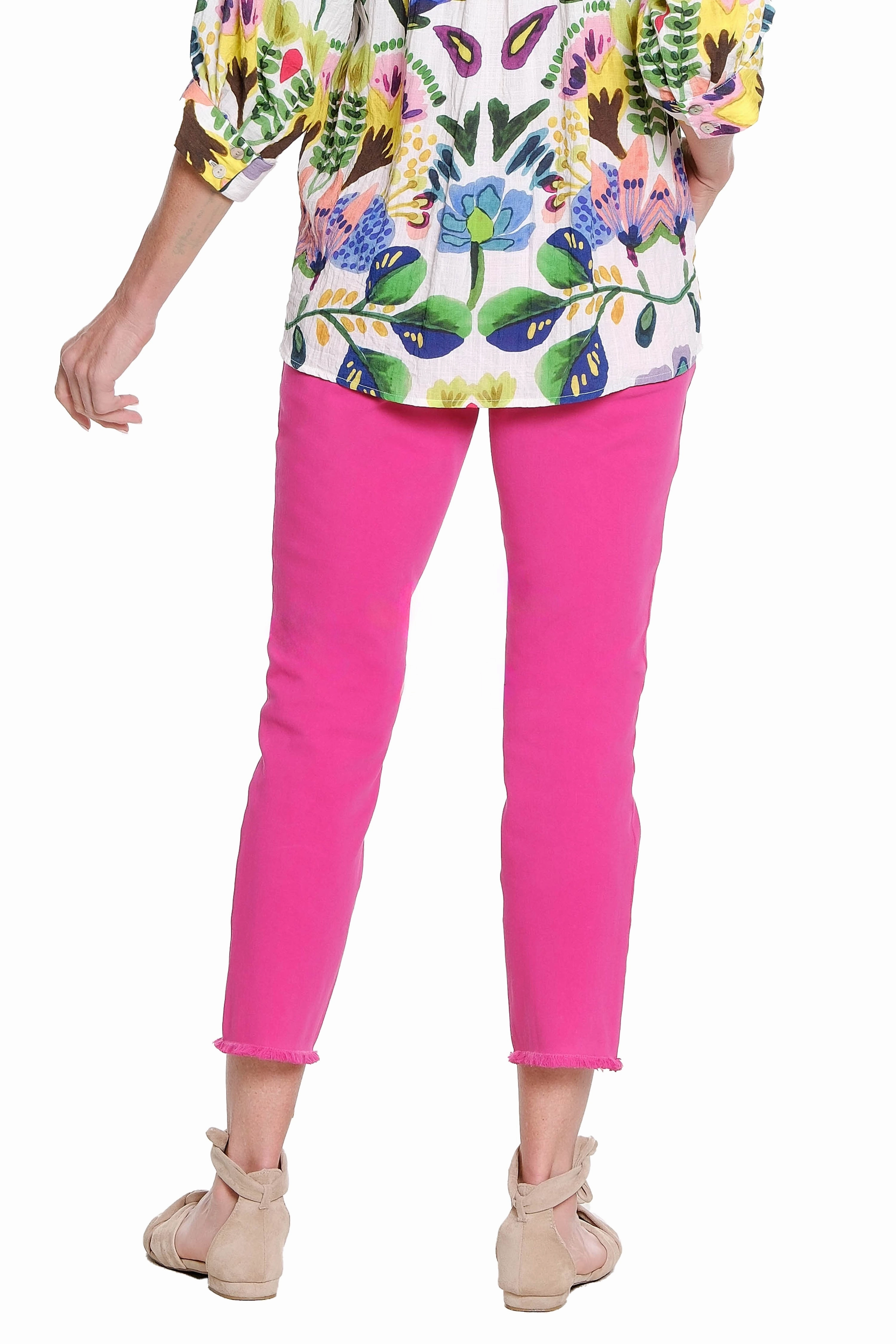 Plain style Quick Dry Technology Stretch Pull-On Jean - Magenta