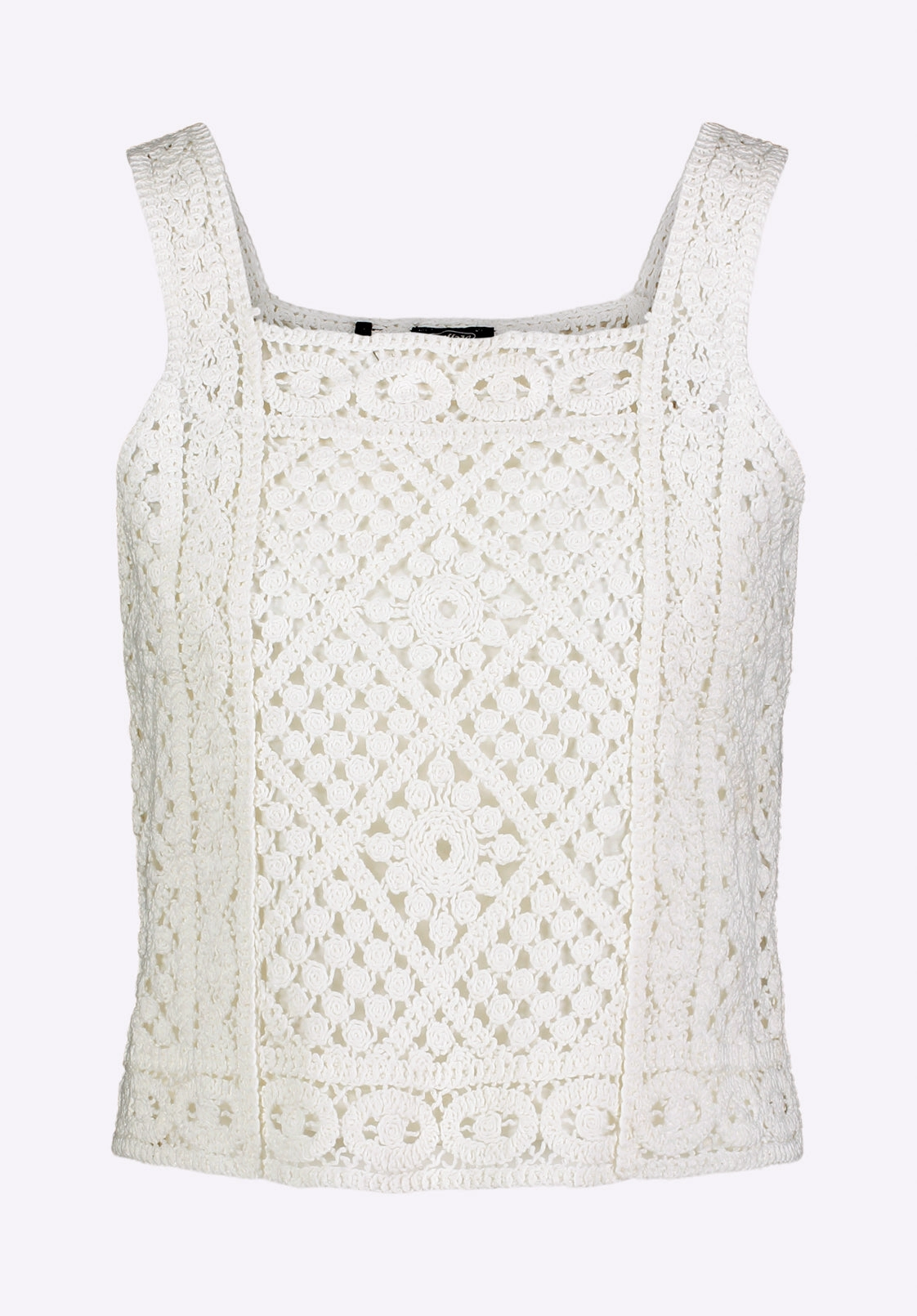 Friction Resistant Edging Thalassa Women's Crochet Tank Top, White - SW0121P