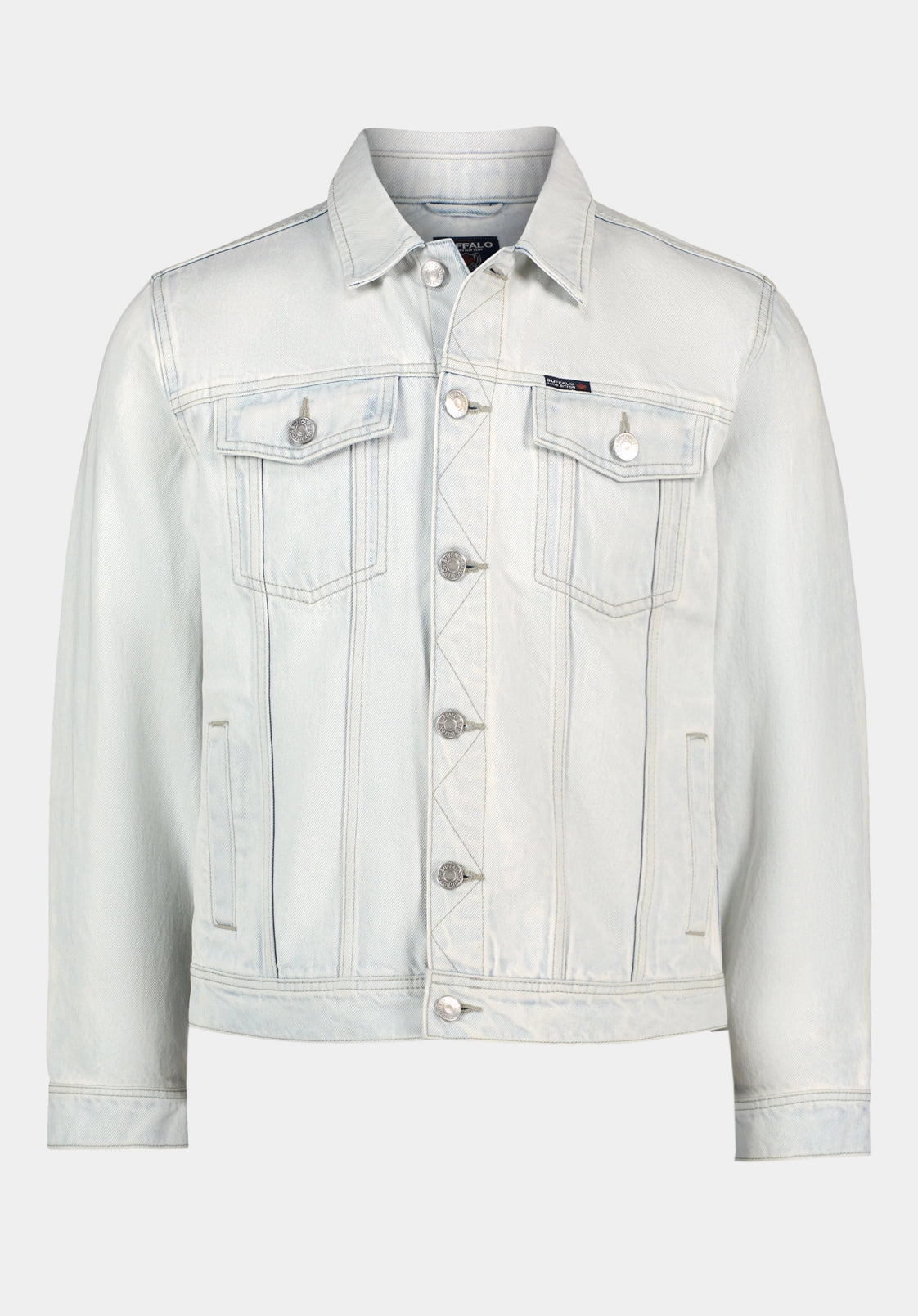 Joe Men's Denim Jacket, Bleached and Contrasted - BM26126 Casual Staple Anti Slip Shoulder Pads