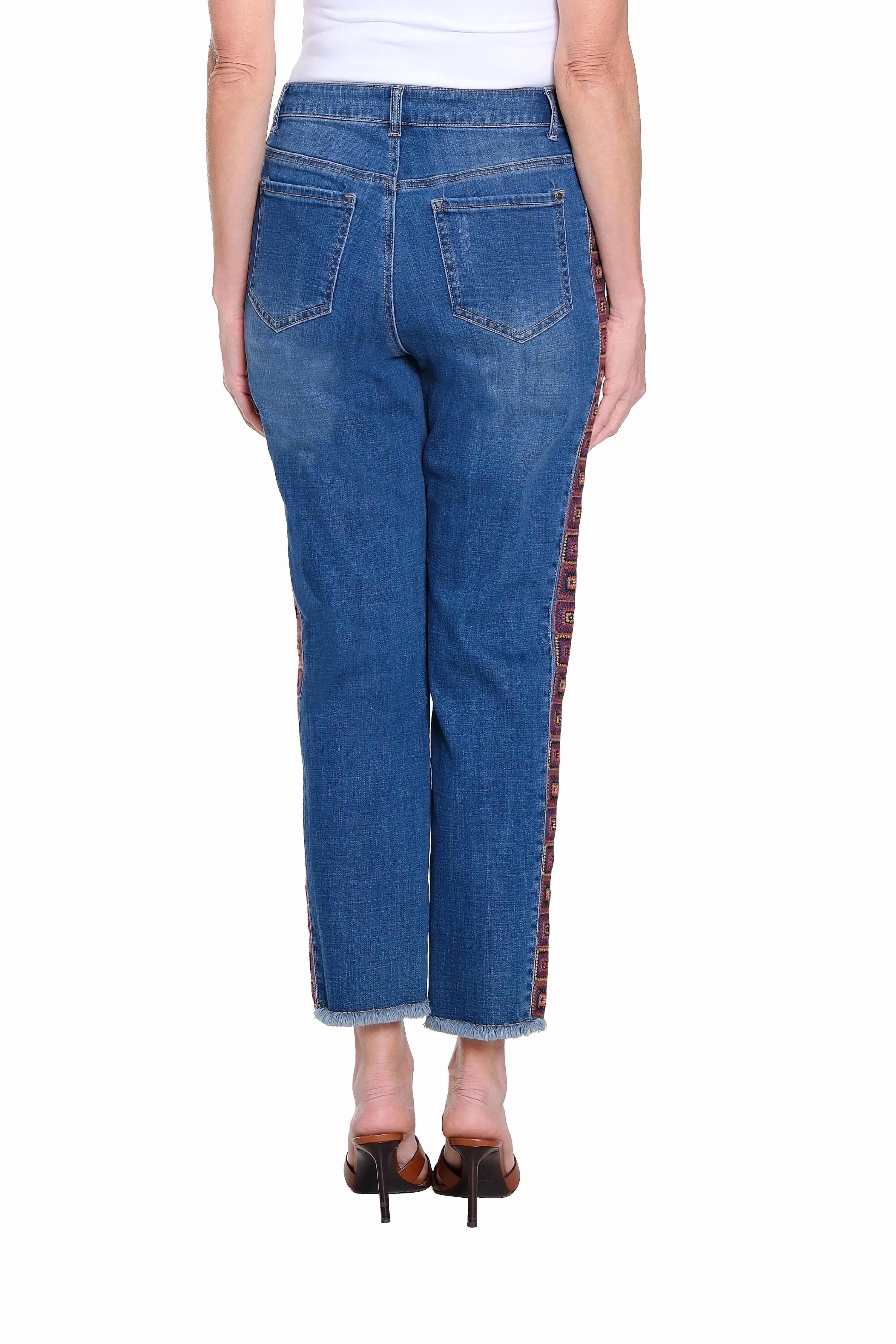 Embroidered Straight Leg Jeans ?C Dark Indigo Core Movement Weather Flex