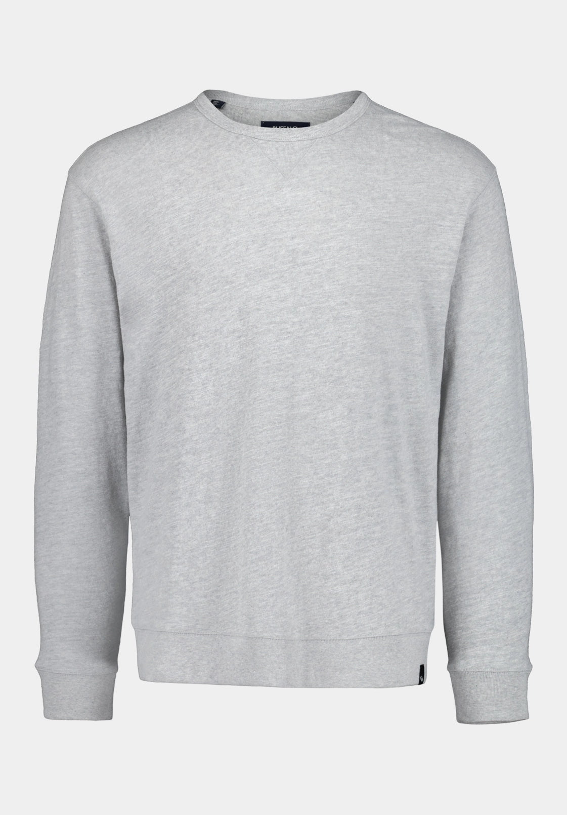 Stretchable Material Mesh Lining Kalder Men's Long-Sleeve Relaxed Top, Heather Grey - BM24740