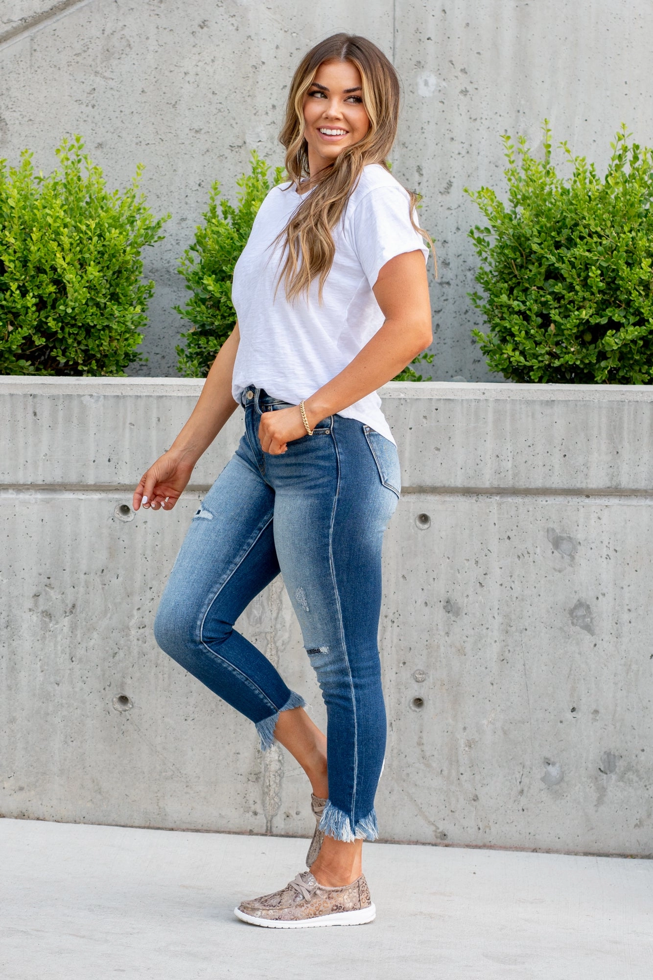 Laredo High Rise Fray Hem Ankle Skinny Everyday Party Look Vintage Lover Loose