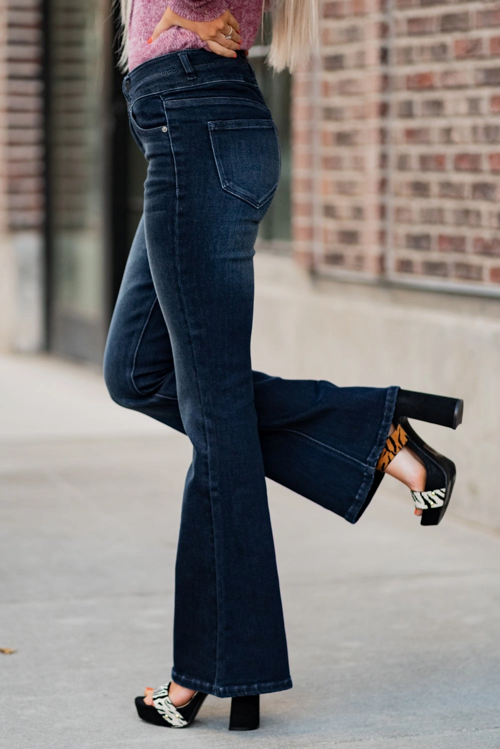 Timeless Fit Westerly High Rise Double Button Flare