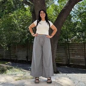 26" Inseam Picnic Pants - Black Gingham *Clearance Sale* Multi Panel Construction No Tag