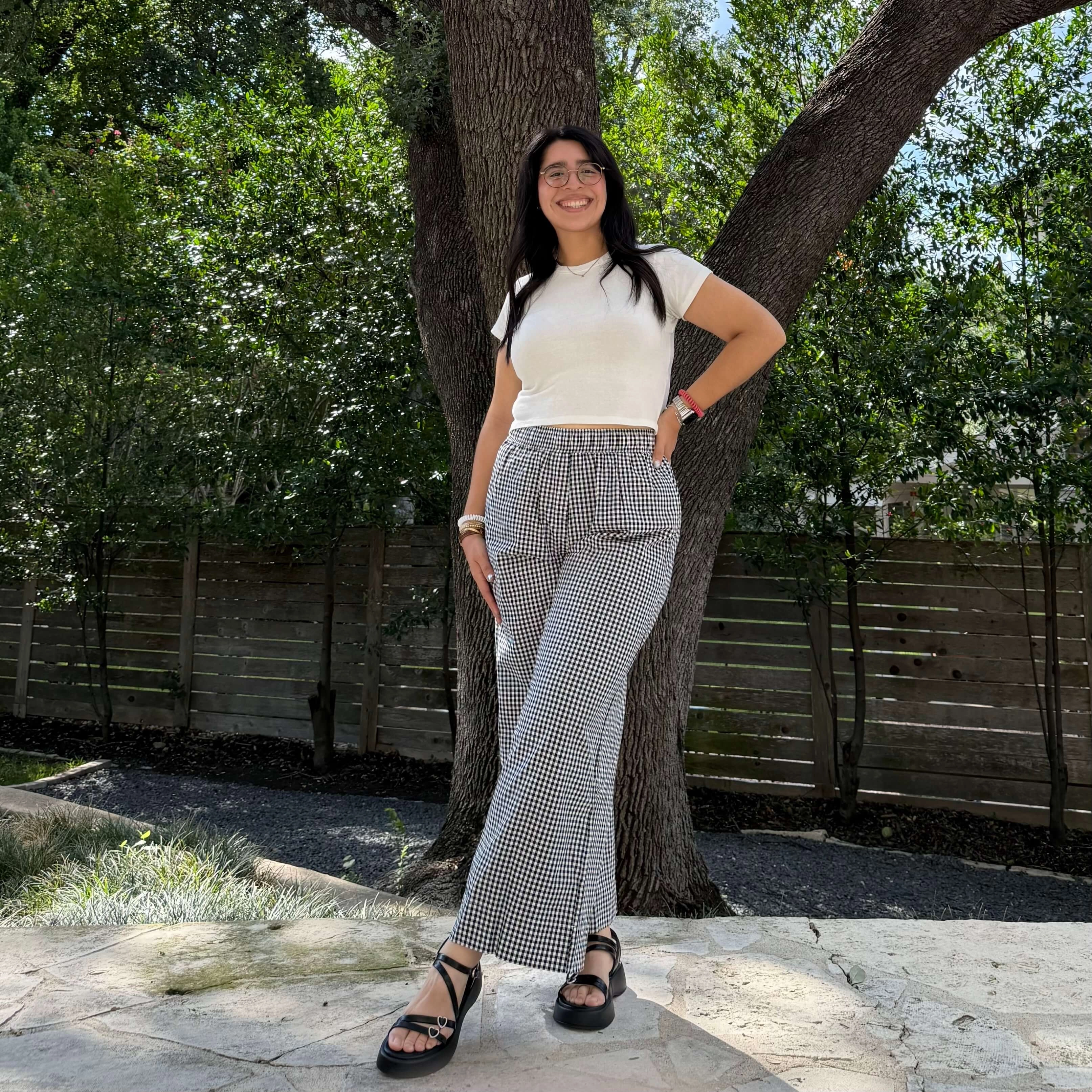 Smart Design AntiSlipGrip 26" Inseam Picnic Pants - Black Gingham *Clearance Sale*