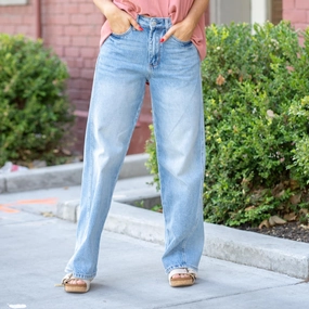 Youth Style Stylish Road Trip Urban Explorer Trend Setter Judy Blue Wilhemina High Waist Rigid Magic Straight Jeans Regular & Plus Sizes