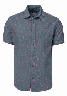 Seamless construction Wardrobe Must-Have Suma Short Sleeve Slim-fit Shirt, Charcoal - BM23892