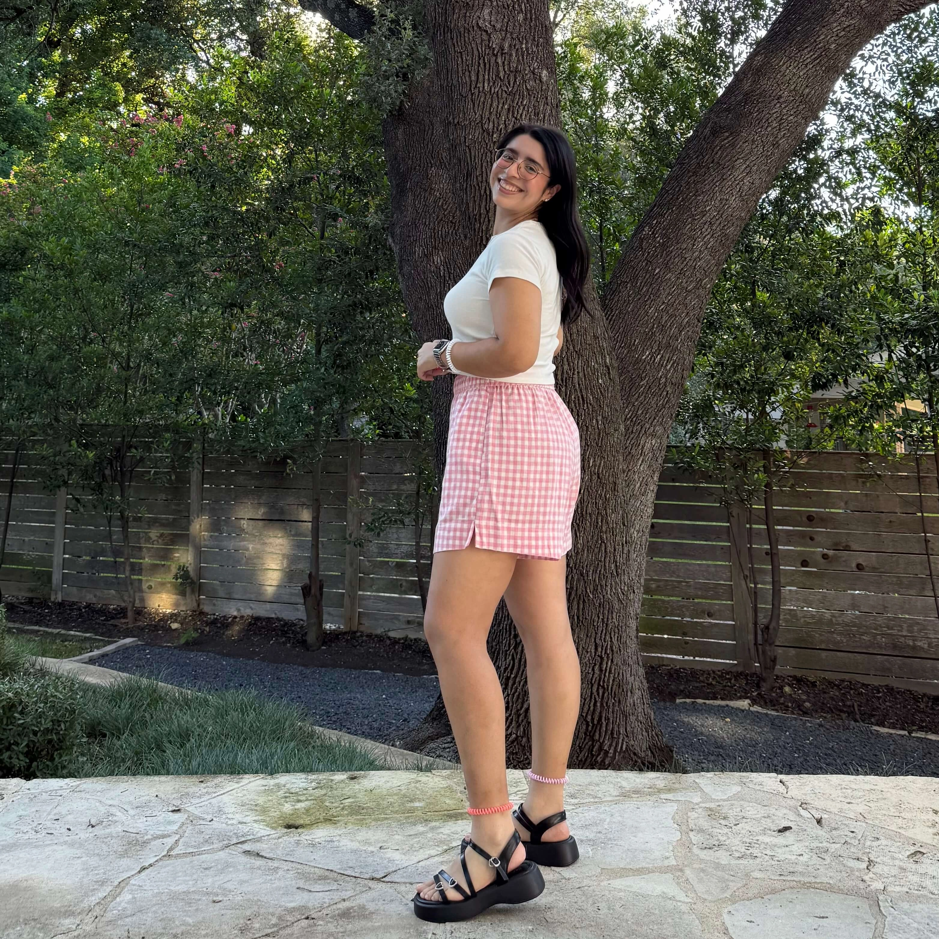 CompactPackable Summer Gingham Shorts - Cherry Blossom *Clearance Sale*