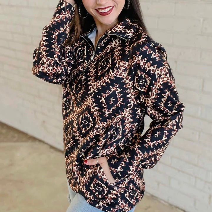 RibbedCuff Contoured Armhole Design Plus Can't Spot Me Pullover