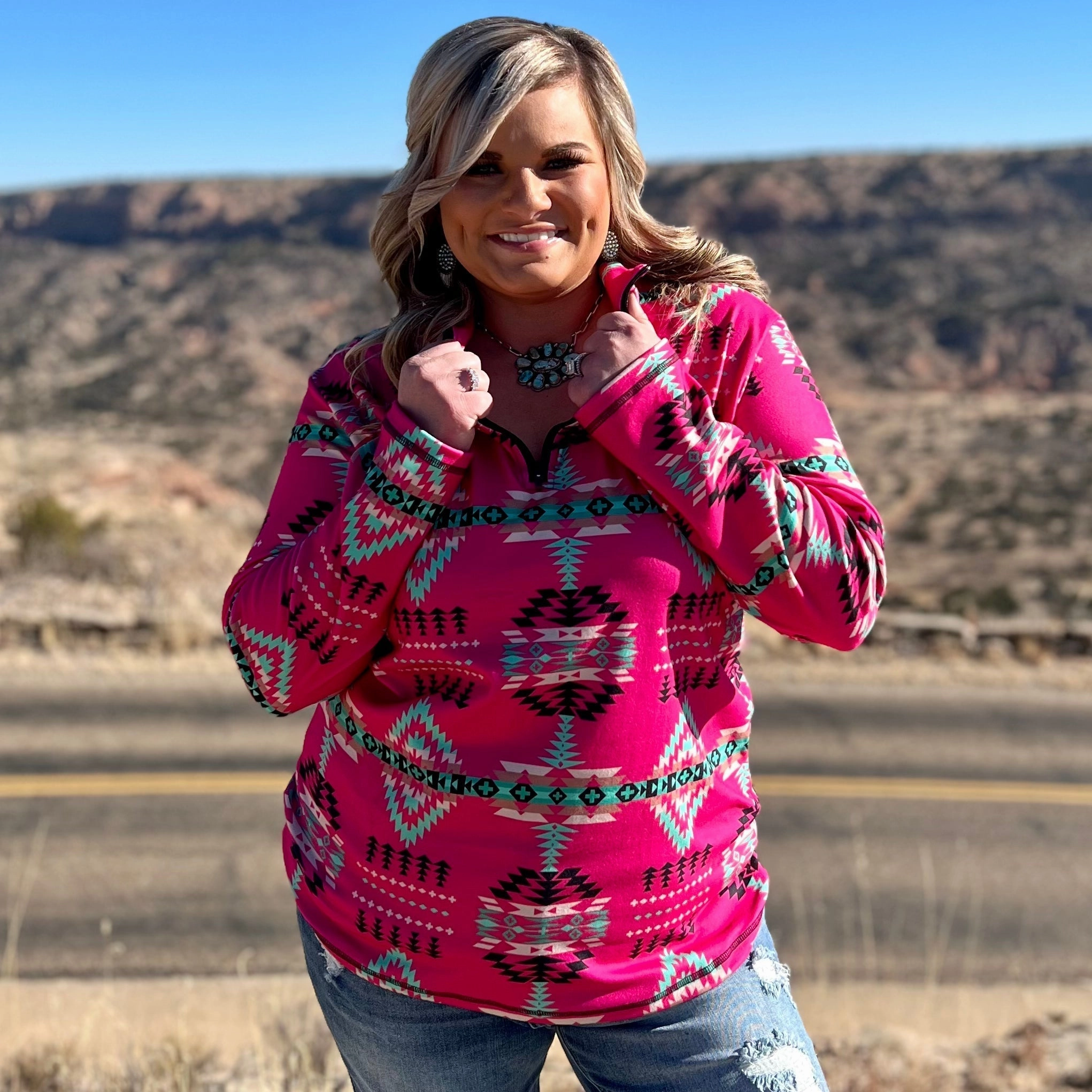 ElasticTrimming Blushin' Babe Pullover