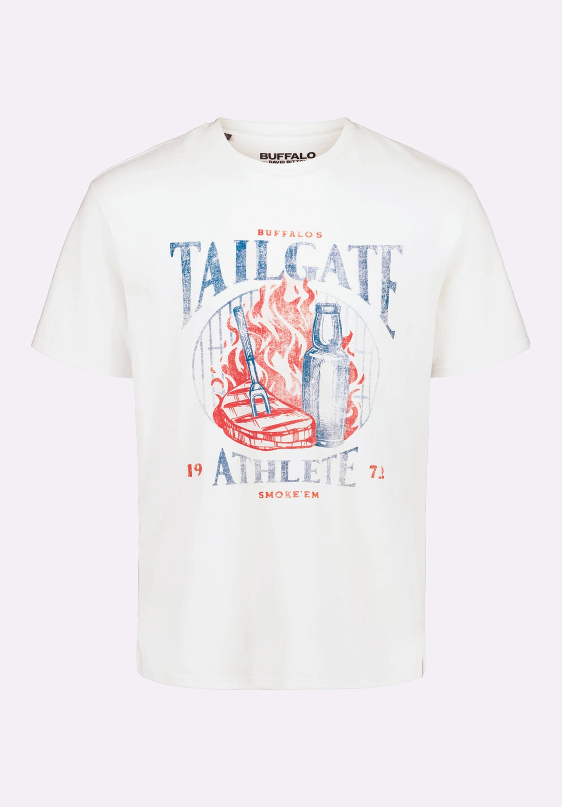 Tailgate Men's Graphic T-Shirt with BBQ Print, Milk - BM24640 Classic Hoodie