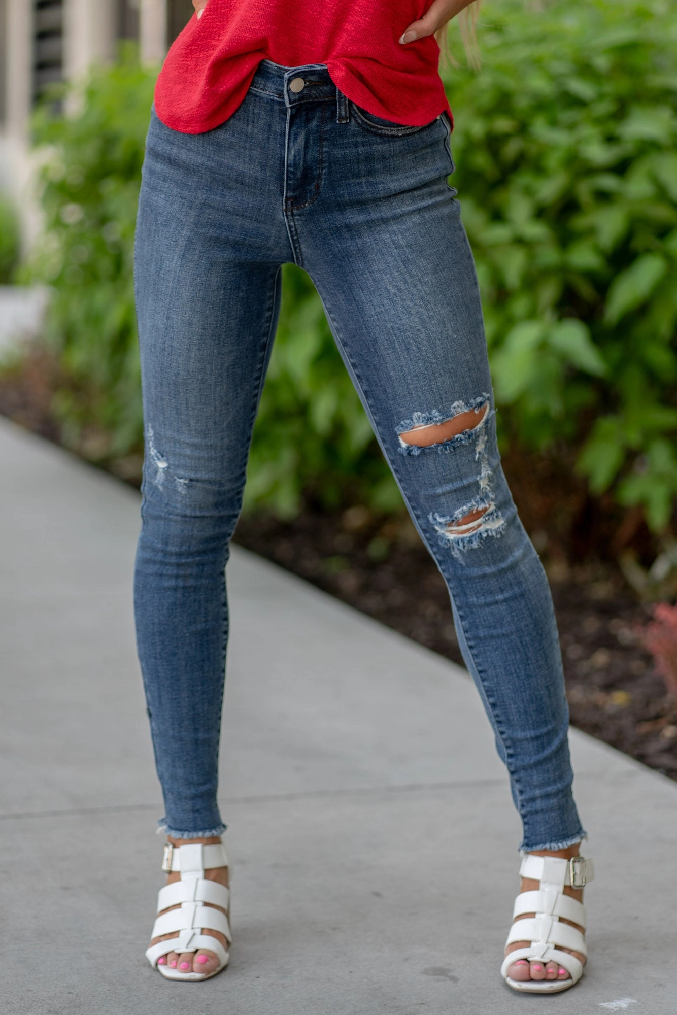 Take Me Back High Rise Distressed Skinny Regular & Plus Sizes Casual Option Nature Lover Shopping Day Everyday