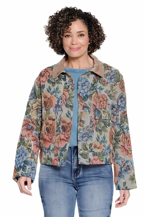 Stretchy Top Tapestry Jacket - Multi Floral