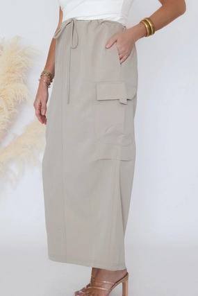 Resale Value Utlity maxi skirt/Khanki- Final Sale