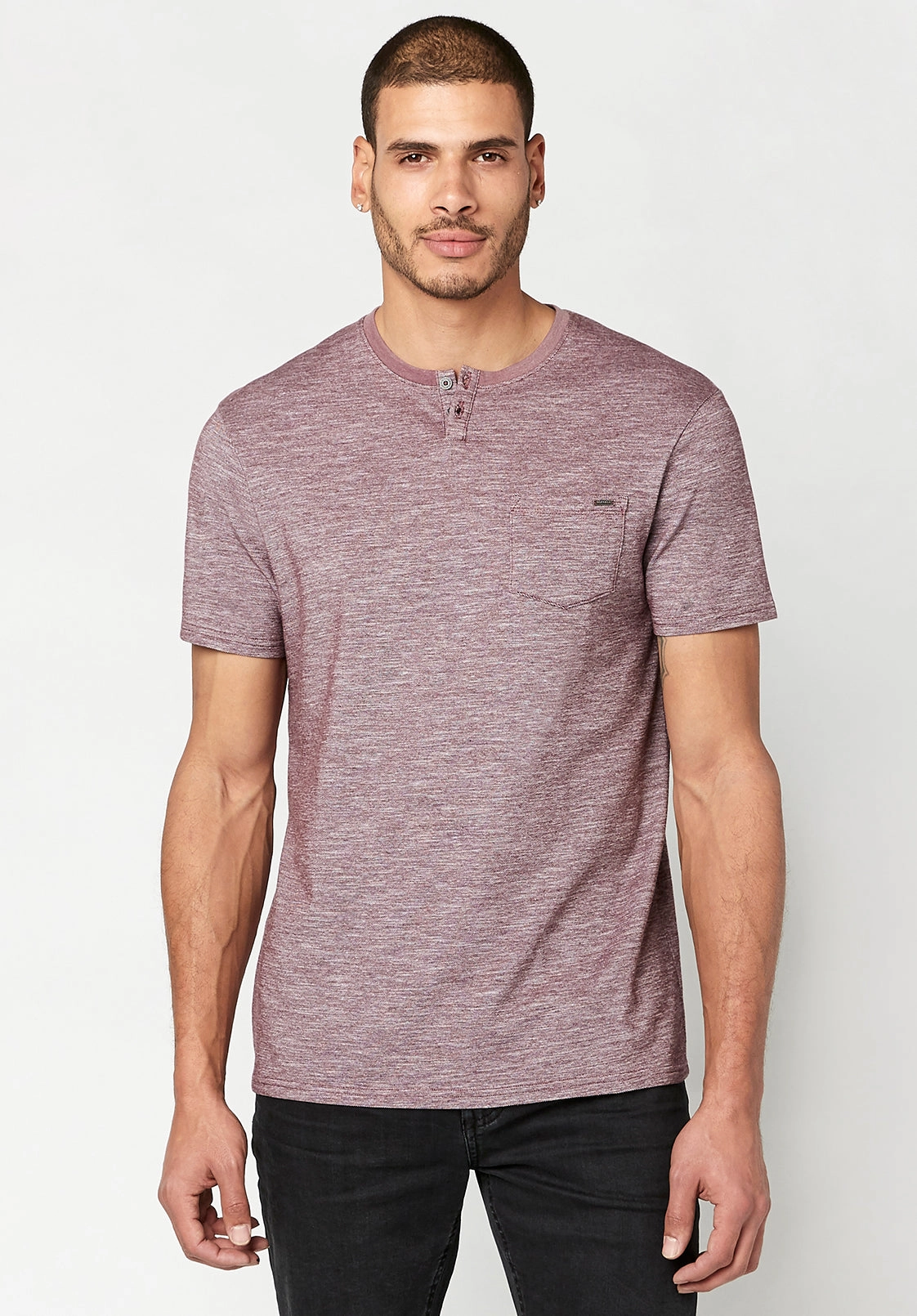 Office Look Kique Men's Slub Cotton T-Shirt in Pink - BM23463