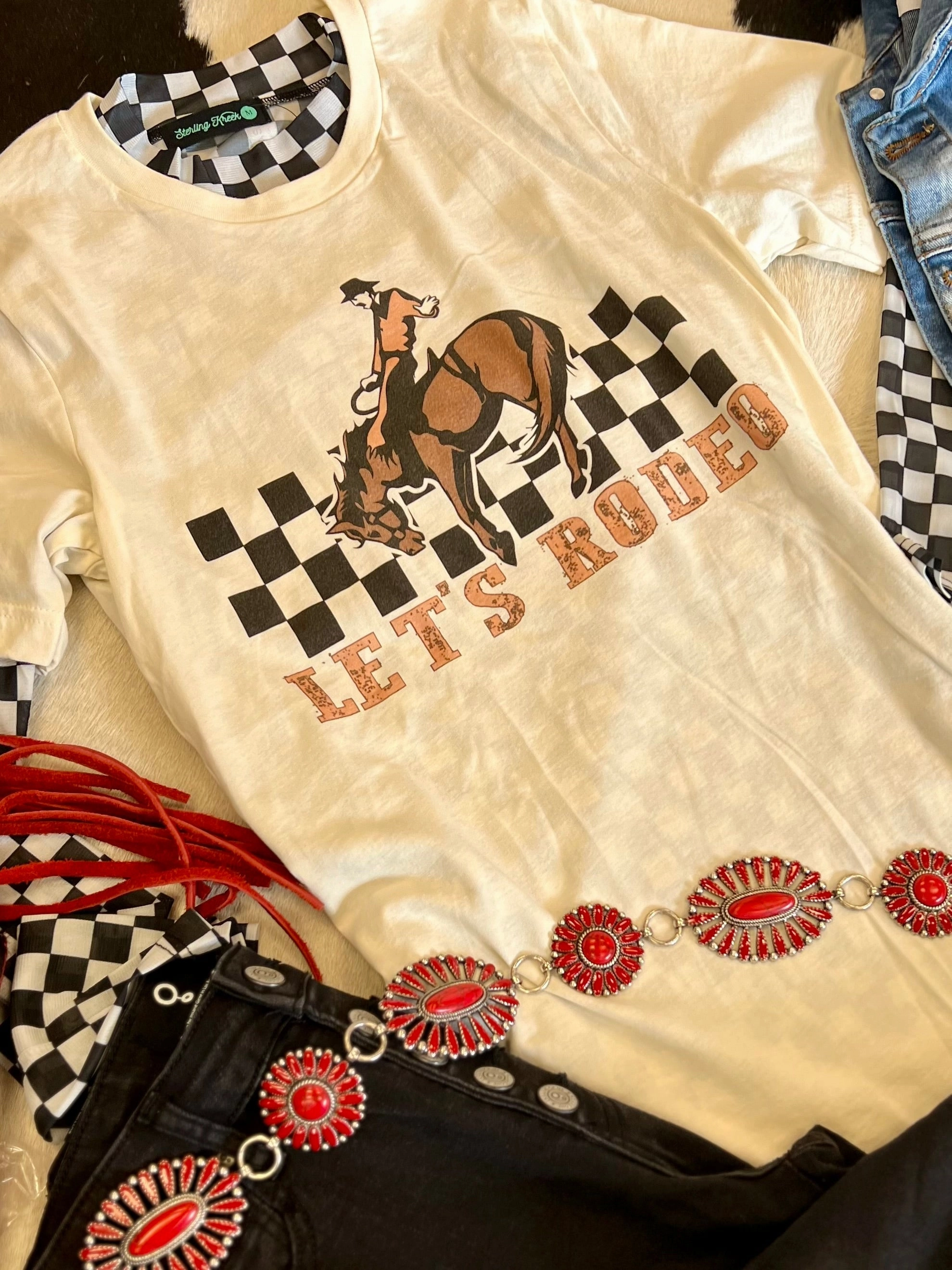 ZeroWastePattern Multi Directional Mobility Let's Rodeo Tee
