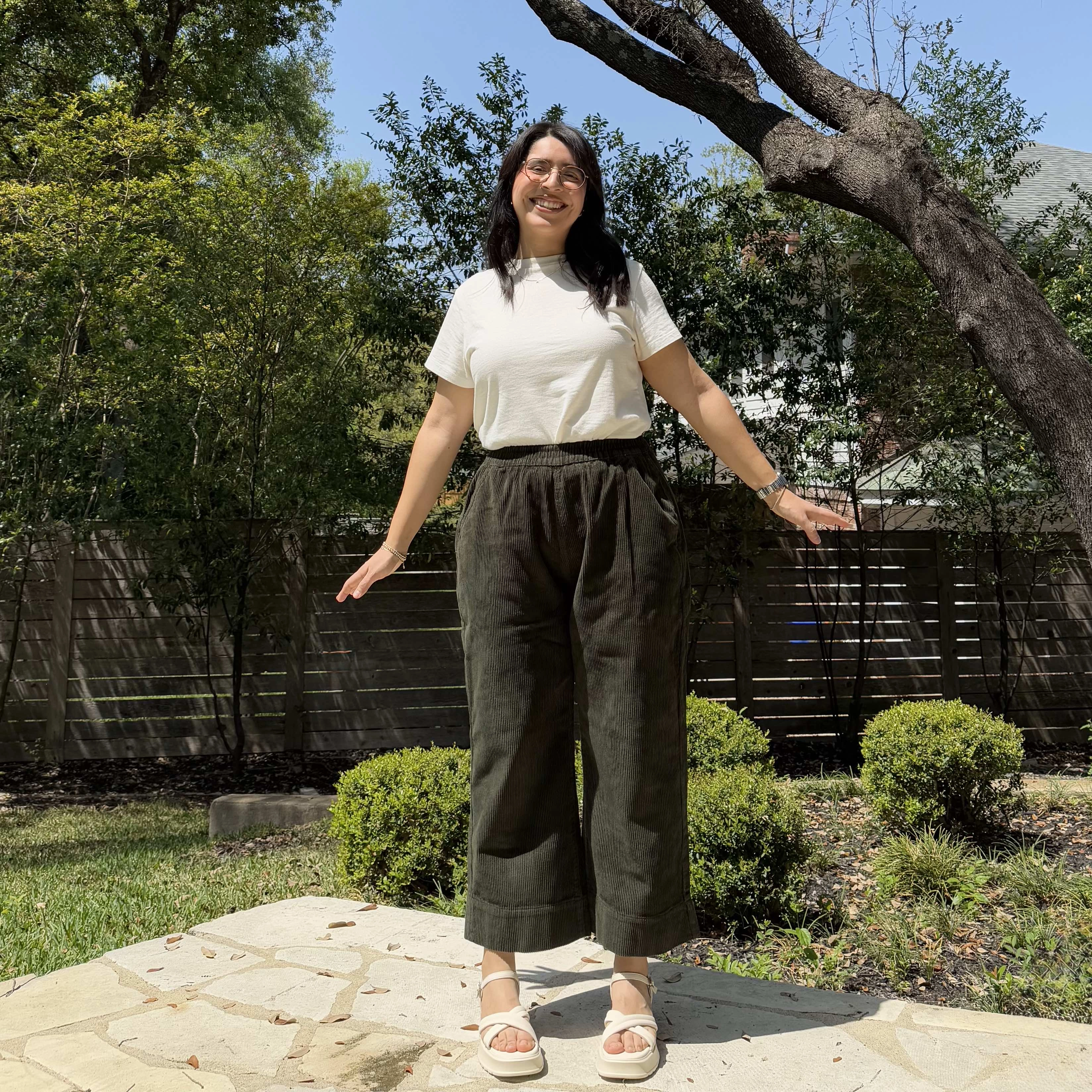 25 Inch Corduroy Pants - Olive *Clearance Sale* Clean Fit Decorative stitching