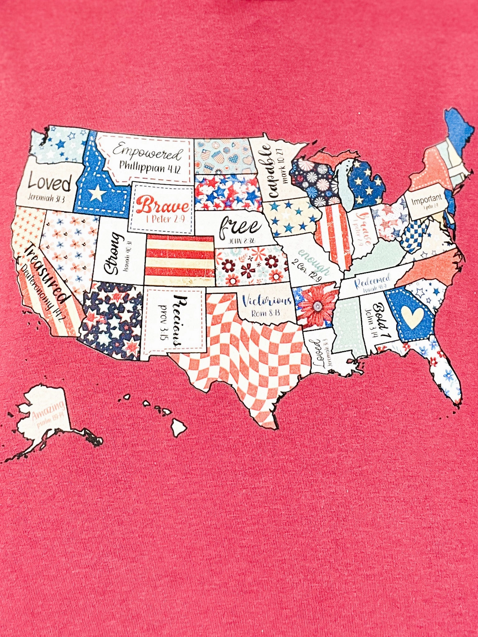 Flexible Waistband Adaptation HighCollar Design Patriotic Retro America Graphic Tee