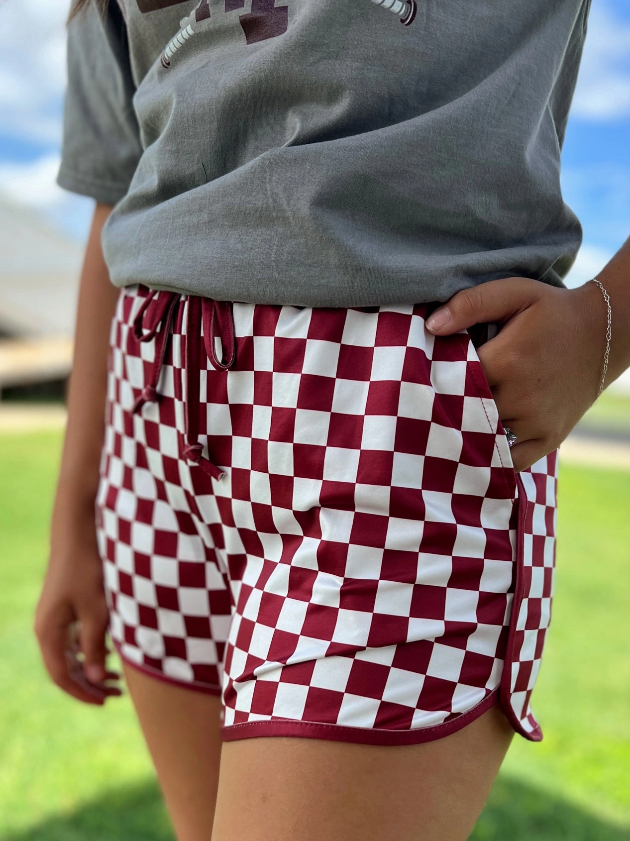 Comfort Flex Everyday Must-have Sterling Kreek Maroon Pep Rally Shorts