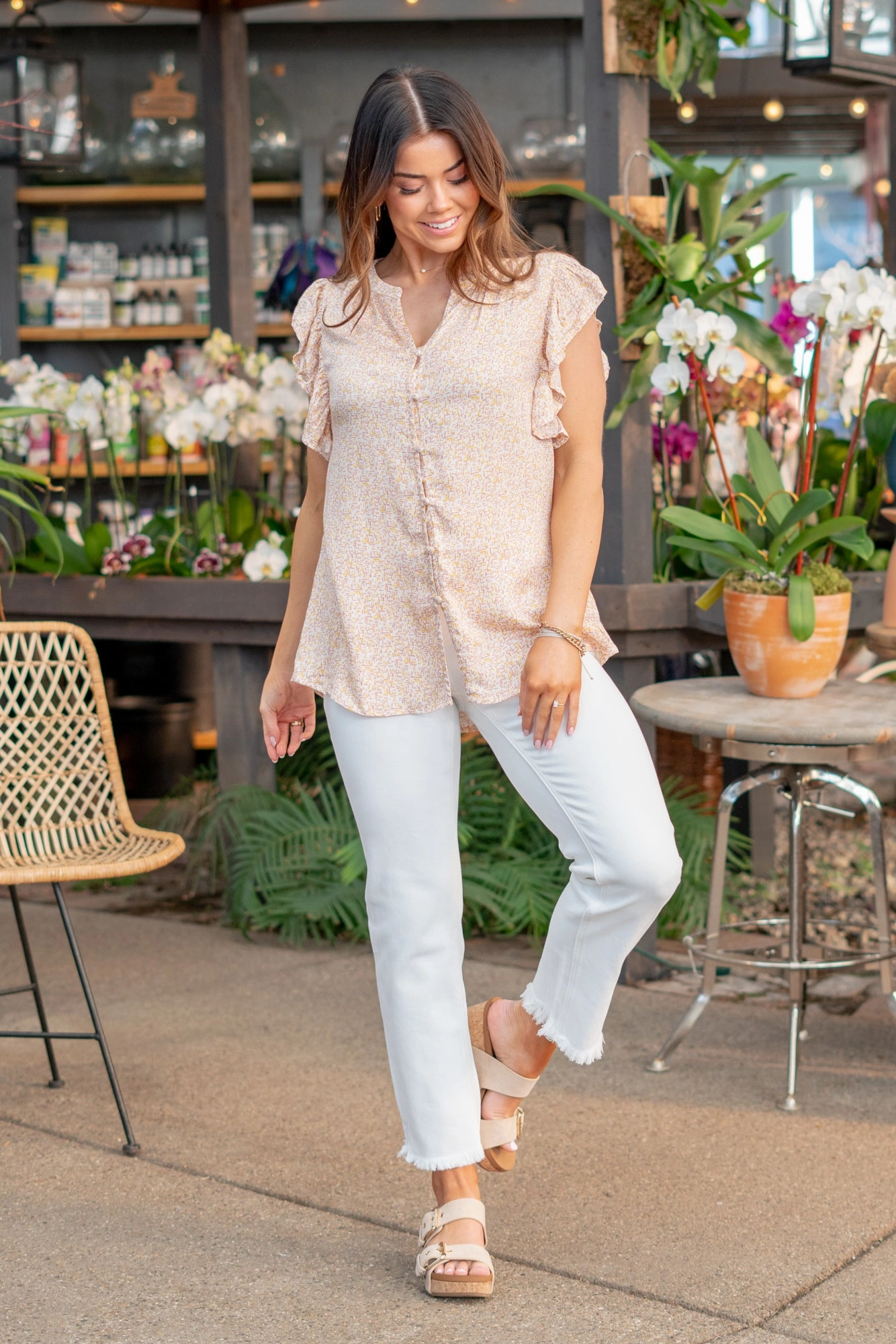 Polished Style Madelyn Ruffle Sleeve Top