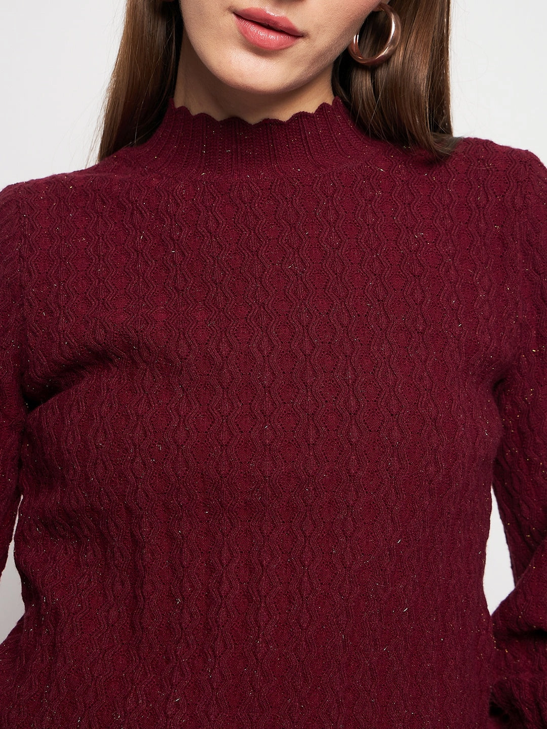 Madame Wine Pull-On Sweater Snuggly Knitwear