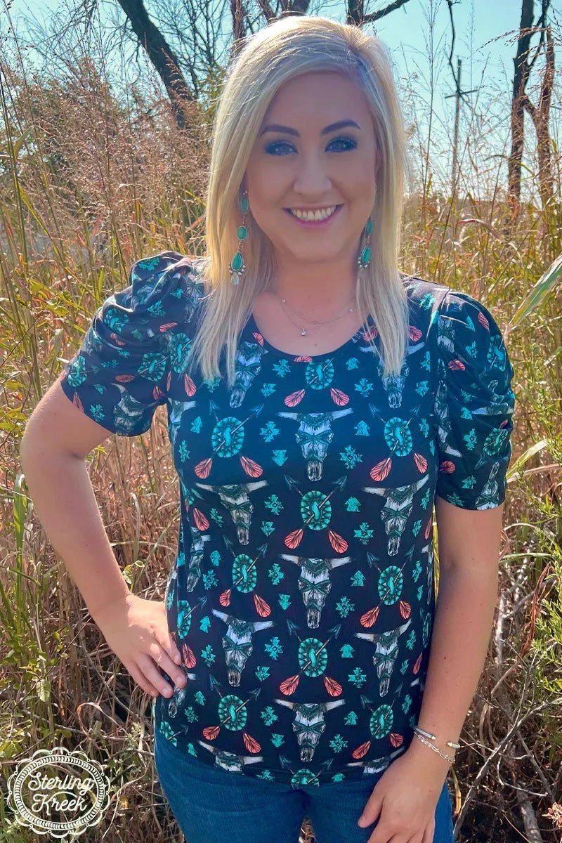 Plus Western Tribal Top Flatlock Seams Non Chafing Side Seams