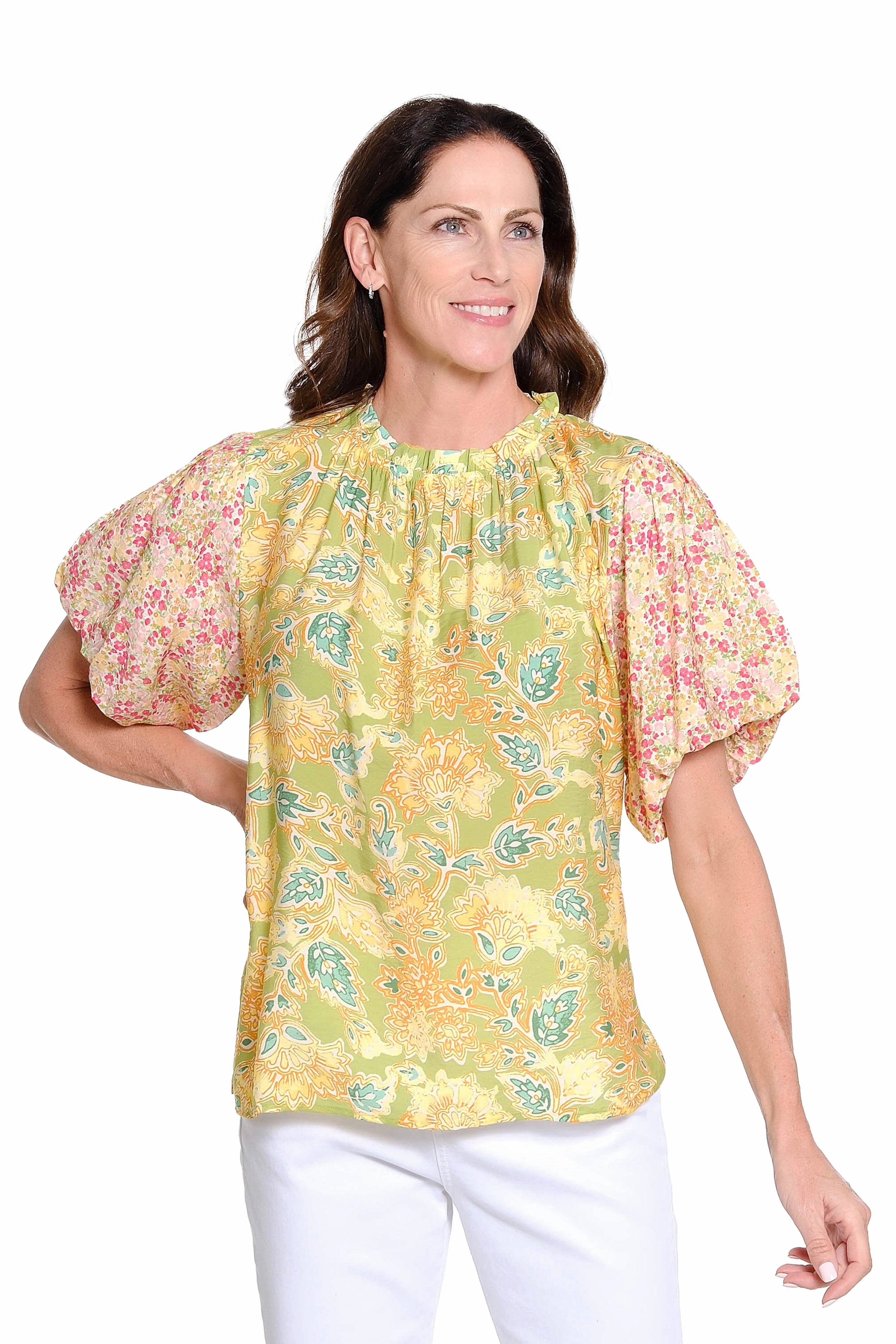 MinimalistDesign Mixed Floral Print Top - Multi