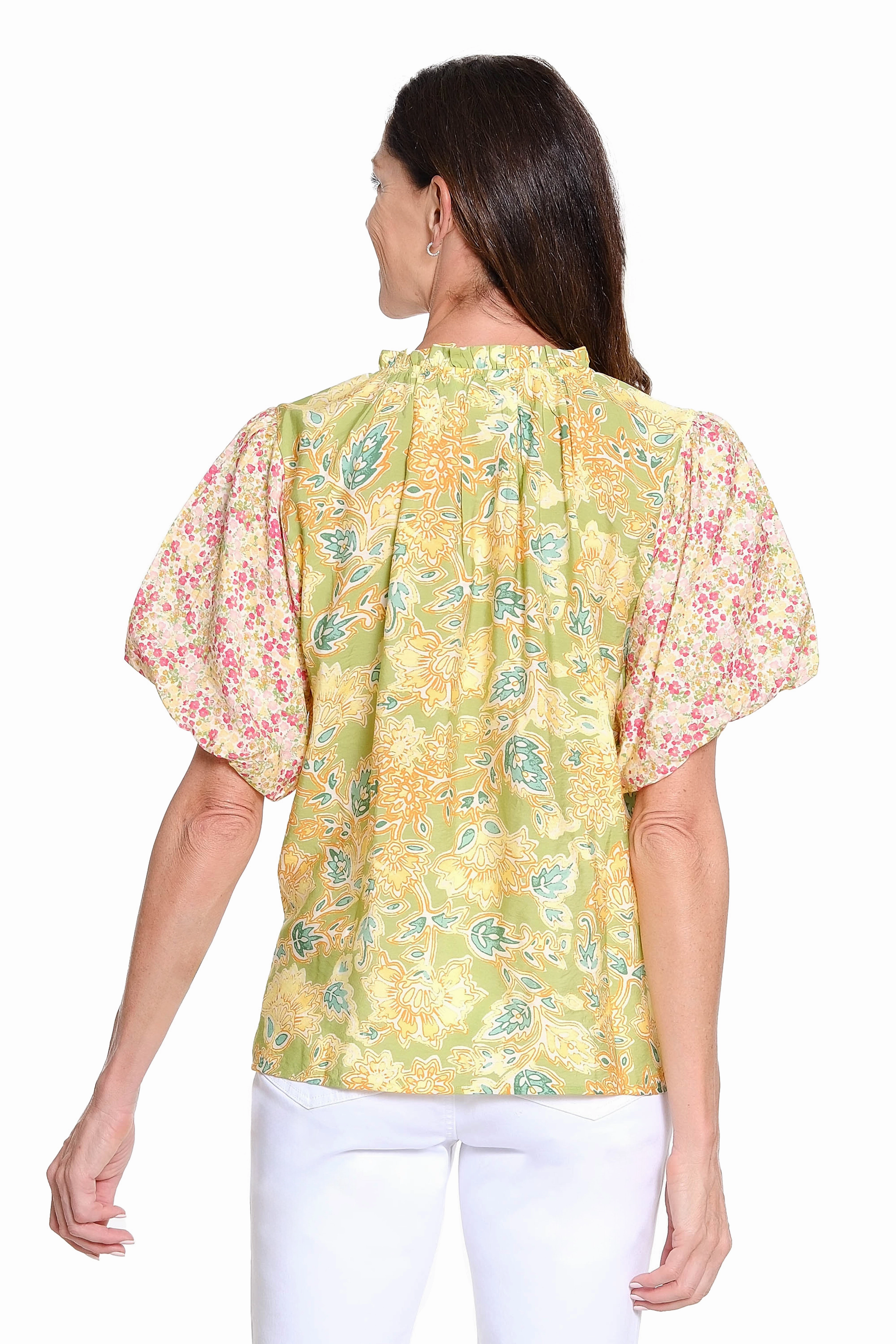 Mixed Floral Print Top - Multi retro look Summer Style