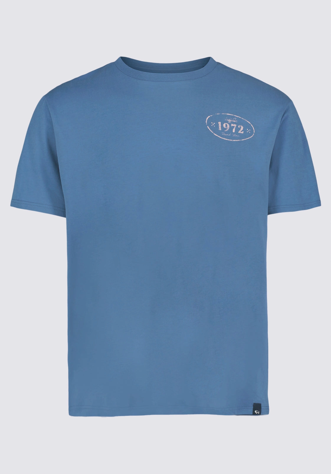 Tesert Men's Graphic T-Shirt with Desert Daze Print, Moonlight Blue - BM24655 DoubleLayered Collar Reflective Accent Stripes