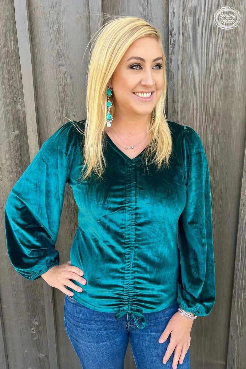 Durable Binding Loose Tee Texas Twist Emerald Top