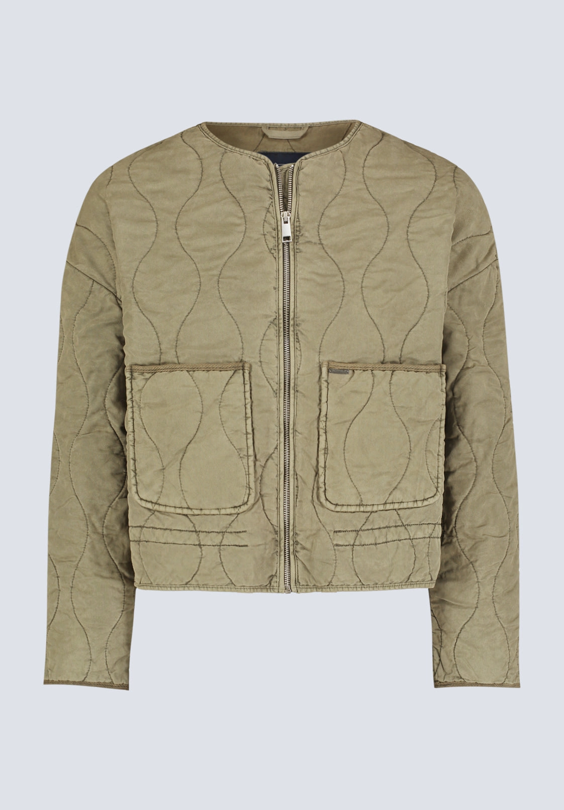 Annalee Women's Quilted Cropped Jacket, Olive Green - JK0025H Glow In Dark Trims Eco Friendly