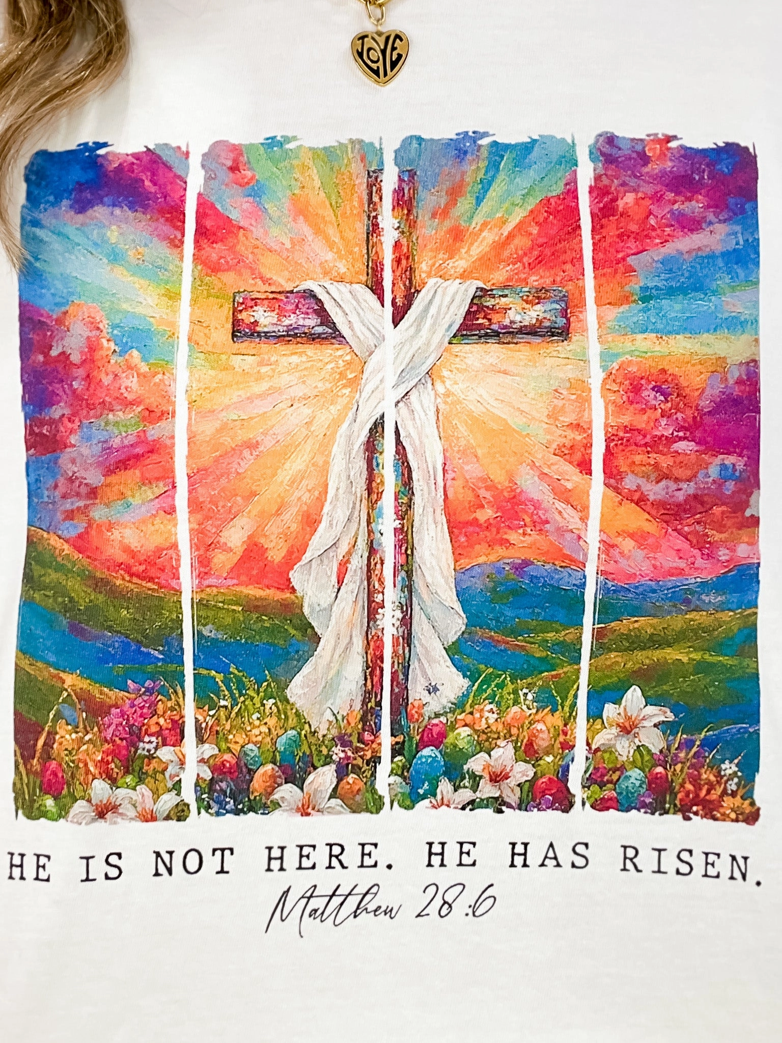 He is Not Here. He Has Risen Graphic Tee Ventilated Back Panel