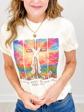 He is Not Here. He Has Risen Graphic Tee NoTagLabel