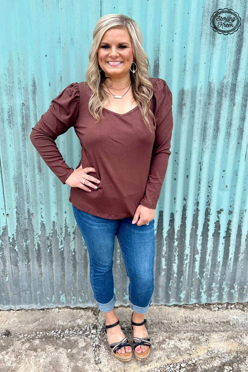 Reinforced Seams Something Classy Brown Top