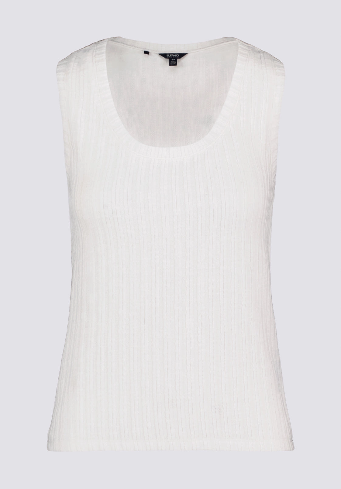 MultipanelLayout Thurryn Women's Textured Rib Knit Tank Top, Blanc - KT0192P