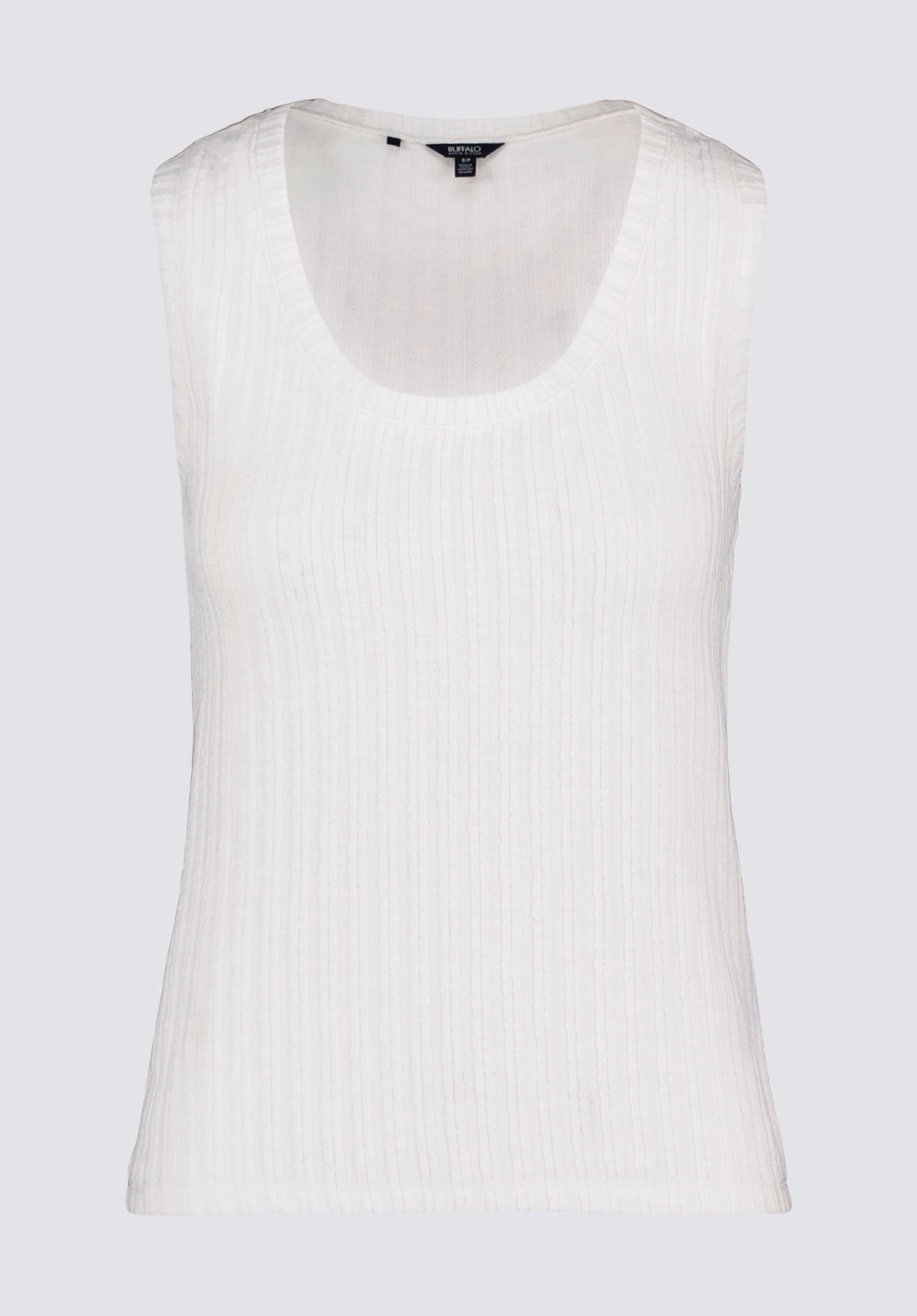 Thurryn Women's Textured Rib Knit Tank Top, Blanc - KT0192P Soft Brushed Lining