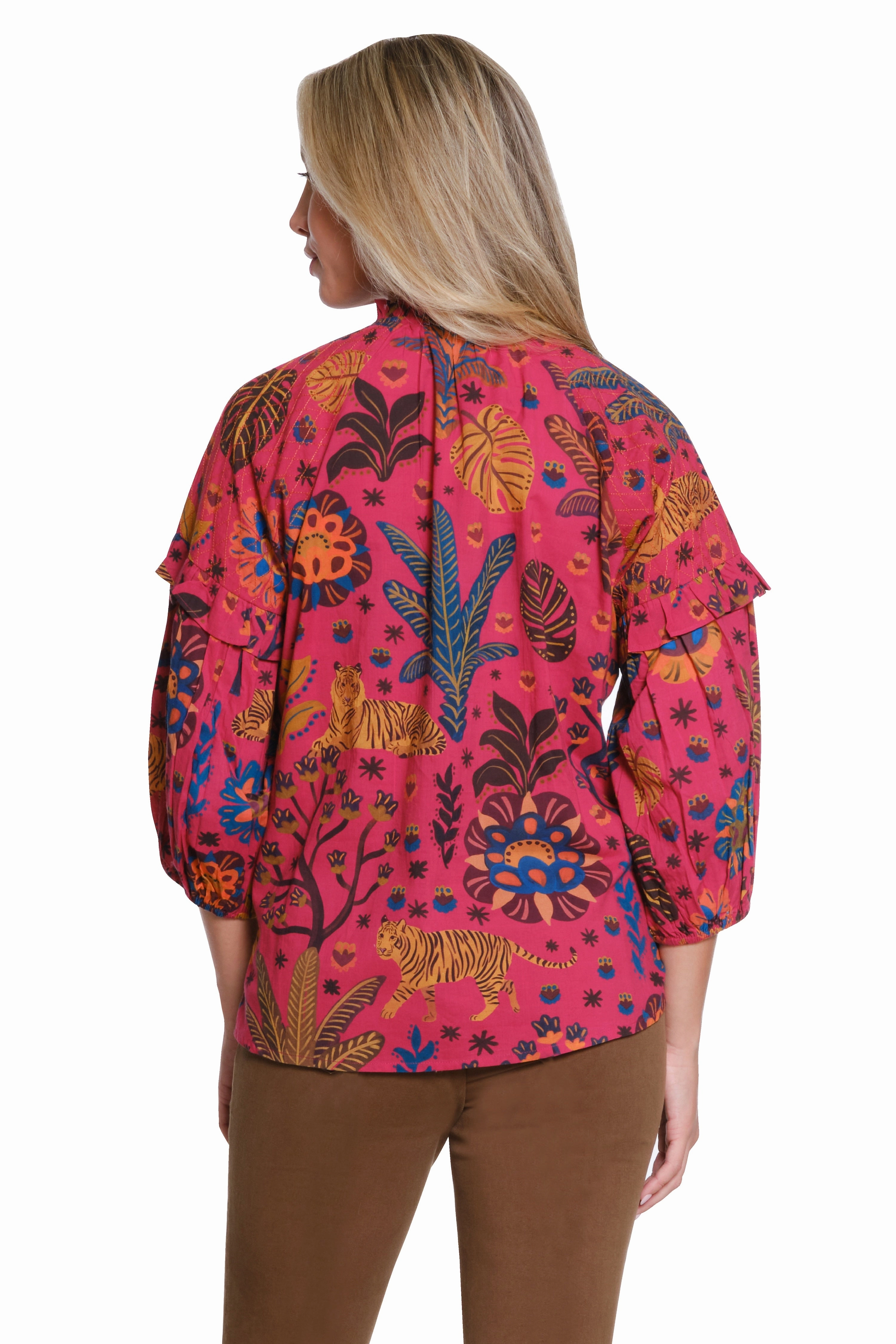 Tie Neck Print Top - Multi TaglessCollars