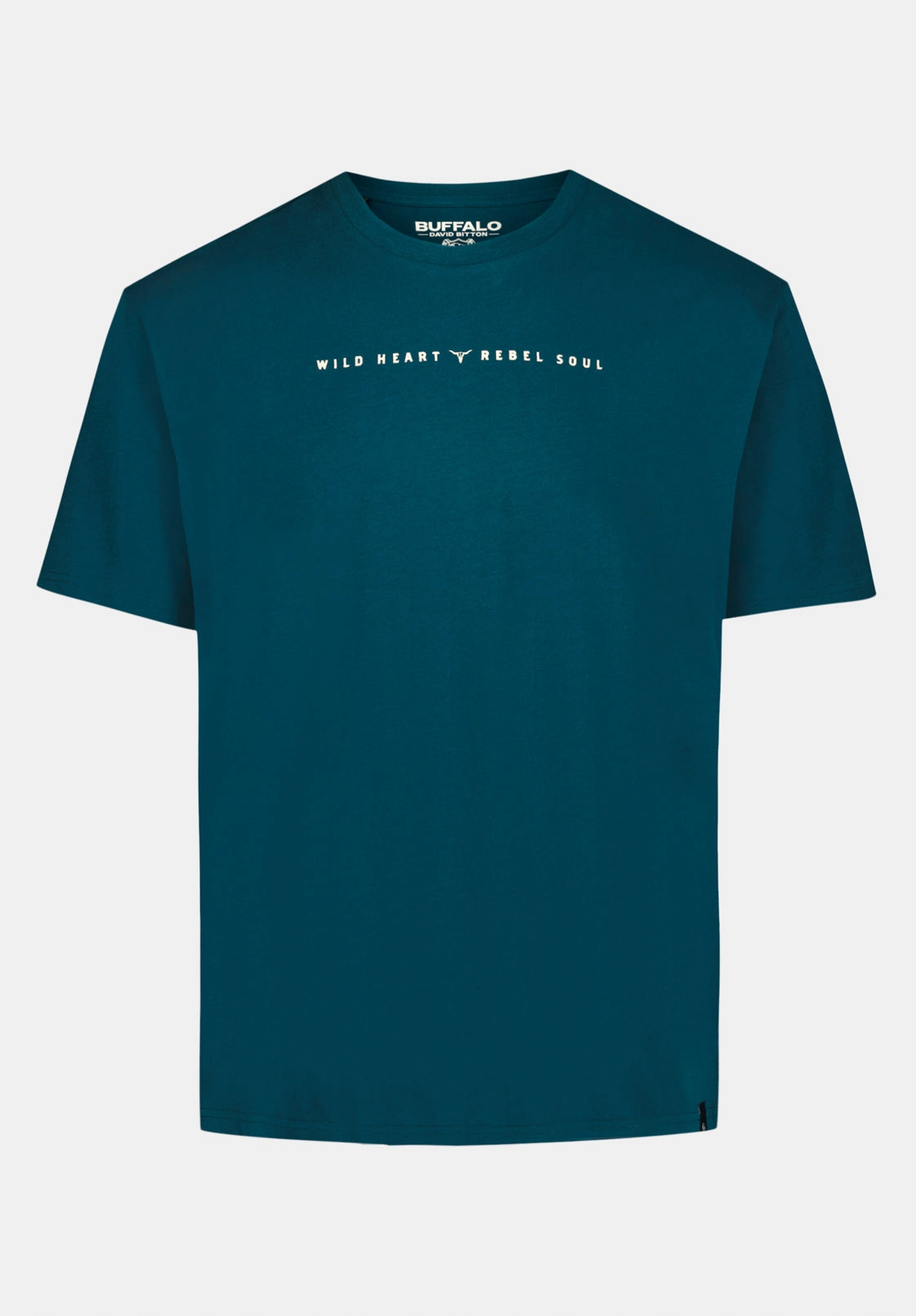 Tilden Men's Graphic T-Shirt with Buffalo and Rebel Soul Print, Deep Teal - BM24708 NonSlip Grip Tape
