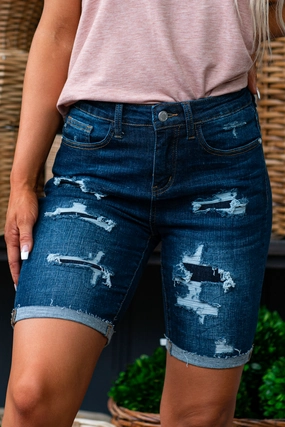 Adeline High Rise Bermuda Shorts Perfect Length Design