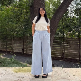 Tear Resistant Weave 28" Inseam Picnic Pants - Blue Gingham *Clearance Sale*