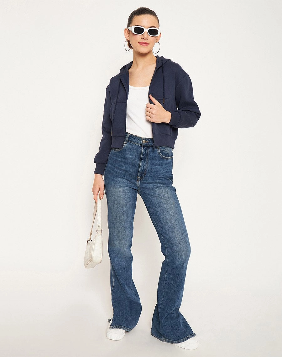 product camping suitable functionality Madame Navy Hood Neck Sweatshirt