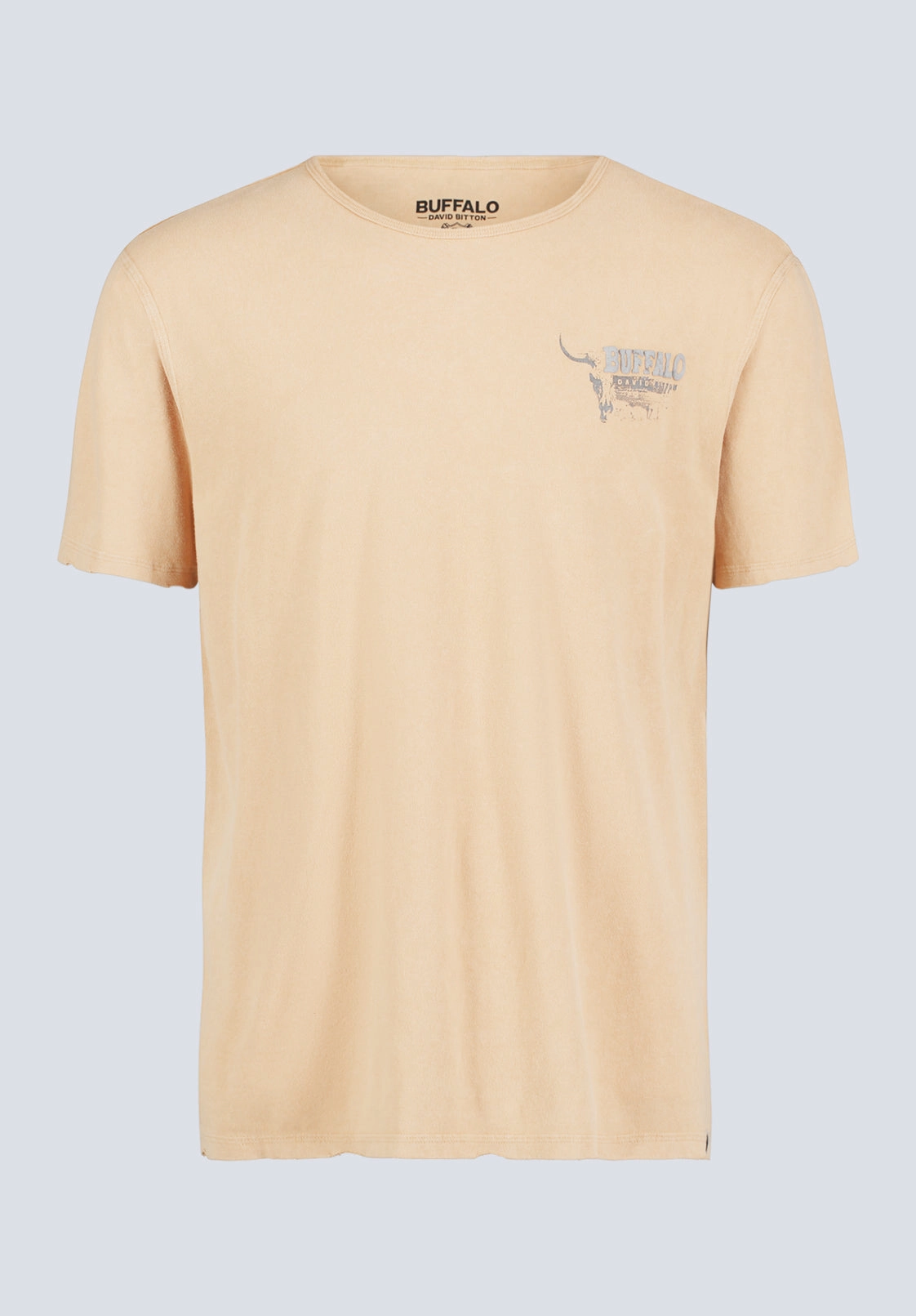 Tivis Men's Distressed Buffalo Graphic T-Shirt with Back Print, Curry - BM24510 MultiPanelBreathability