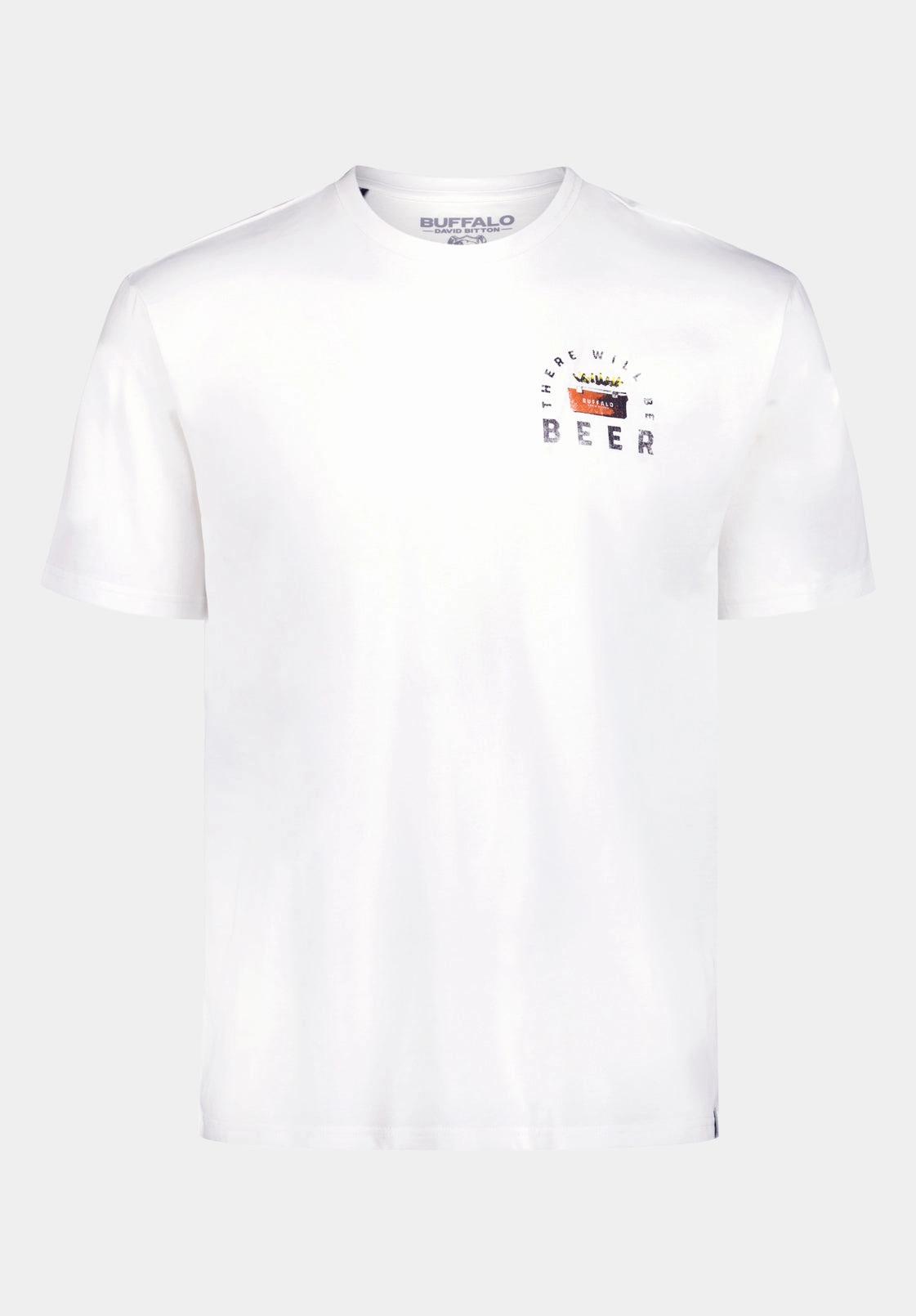 VentilatedBackPanel Tobin Men's Graphic T-Shirt with Truck and Beer Print, Optic White - BM24703