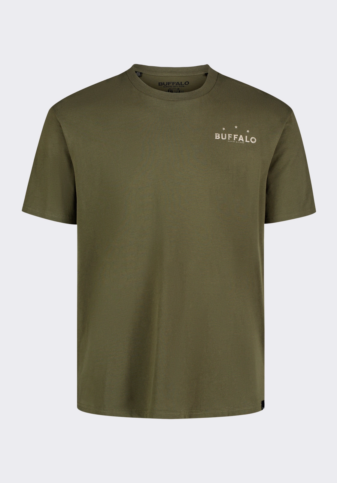 Versatile Layering Cut Toftlund Men's Graphic T-Shirt with Bull Skull Print, Fern Green - BM24635