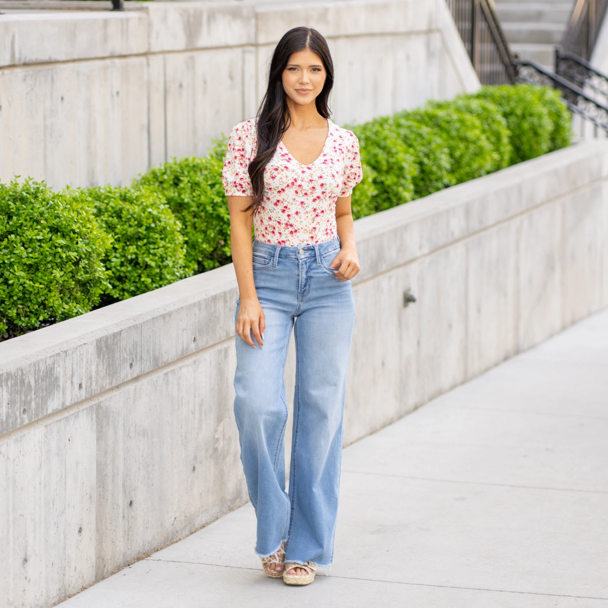 Comfort Fit Design Smooth Minimalist Toll-Free High Rise Wide Leg Regular & Plus Sizes