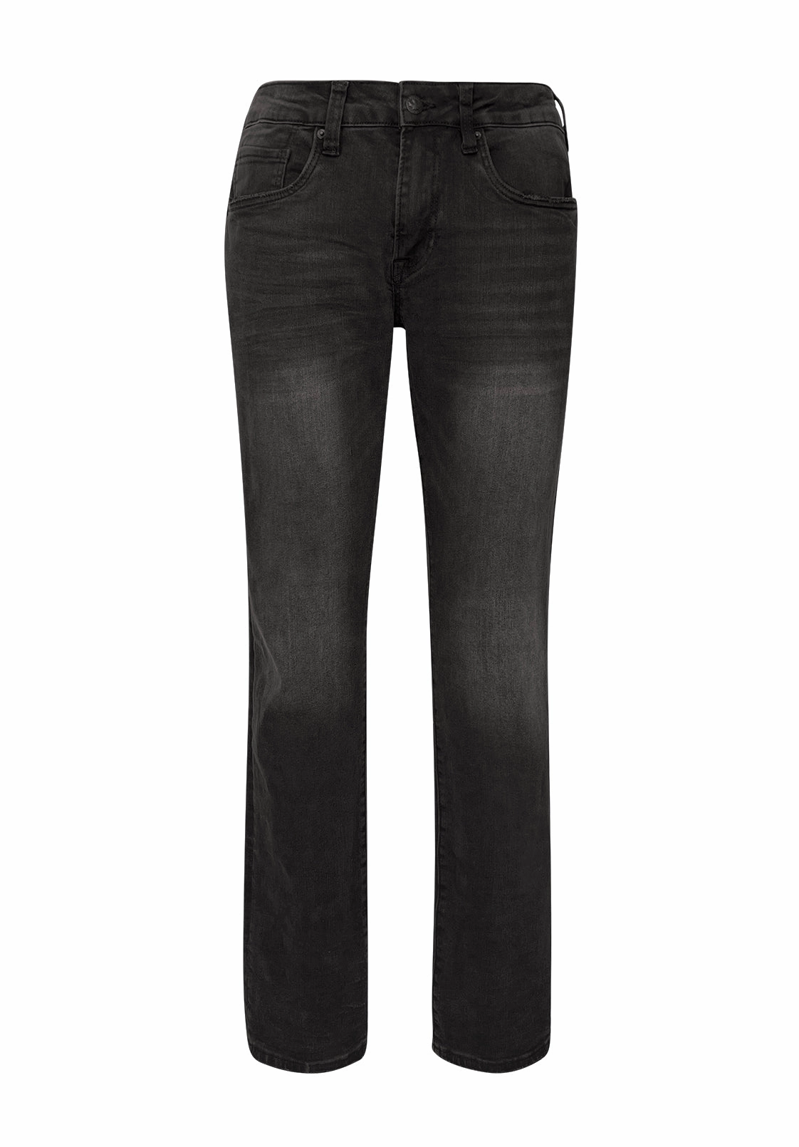 Effortless Waist Smart Style Straight Six Men's Jeans in Crinkled and Sanded Black - BM22614