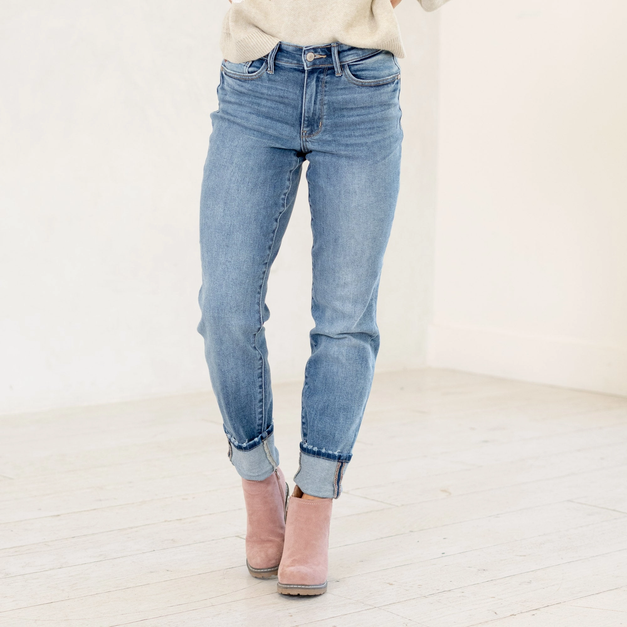 Desert Dusk Mid Rise Vintage Wash Boyfriend Regular & Plus Sizes All Round Fit Wardrobe Fit