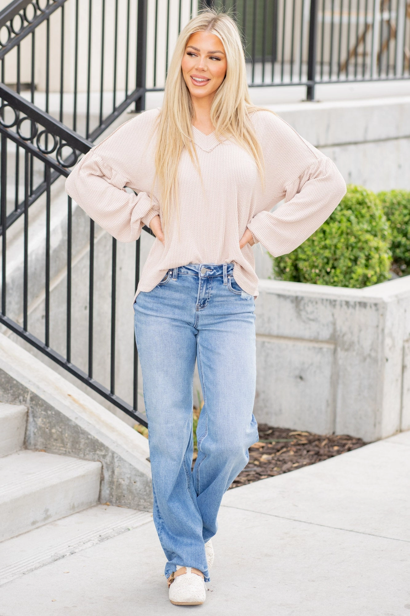 Midnight Snow High Rise Baggy Wide Leg Jeans Regular & Plus Sizes Minimal Fading