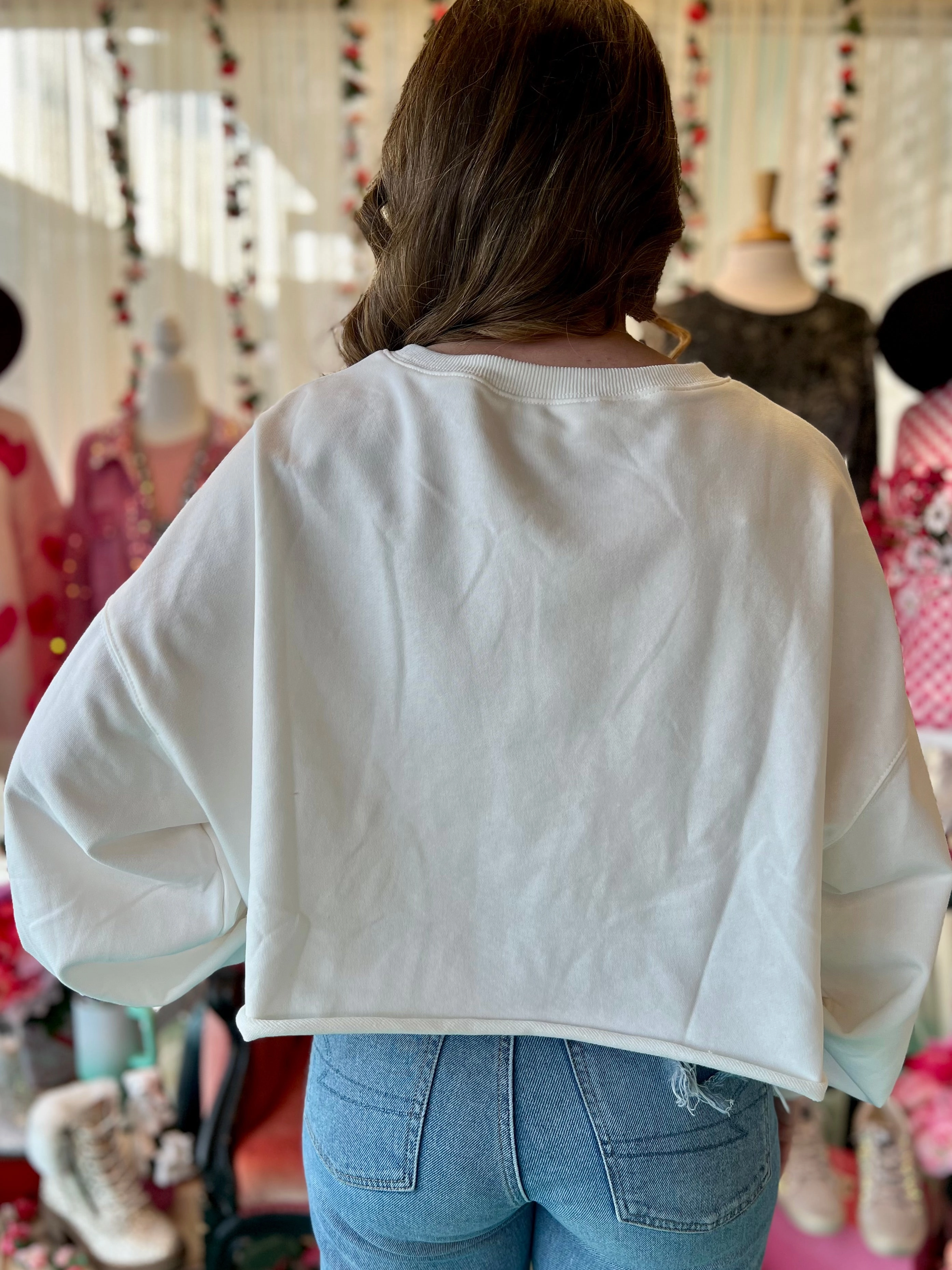 XOXO Cropped Sweater* NonToxicCoating Four Way Stretch Fabric