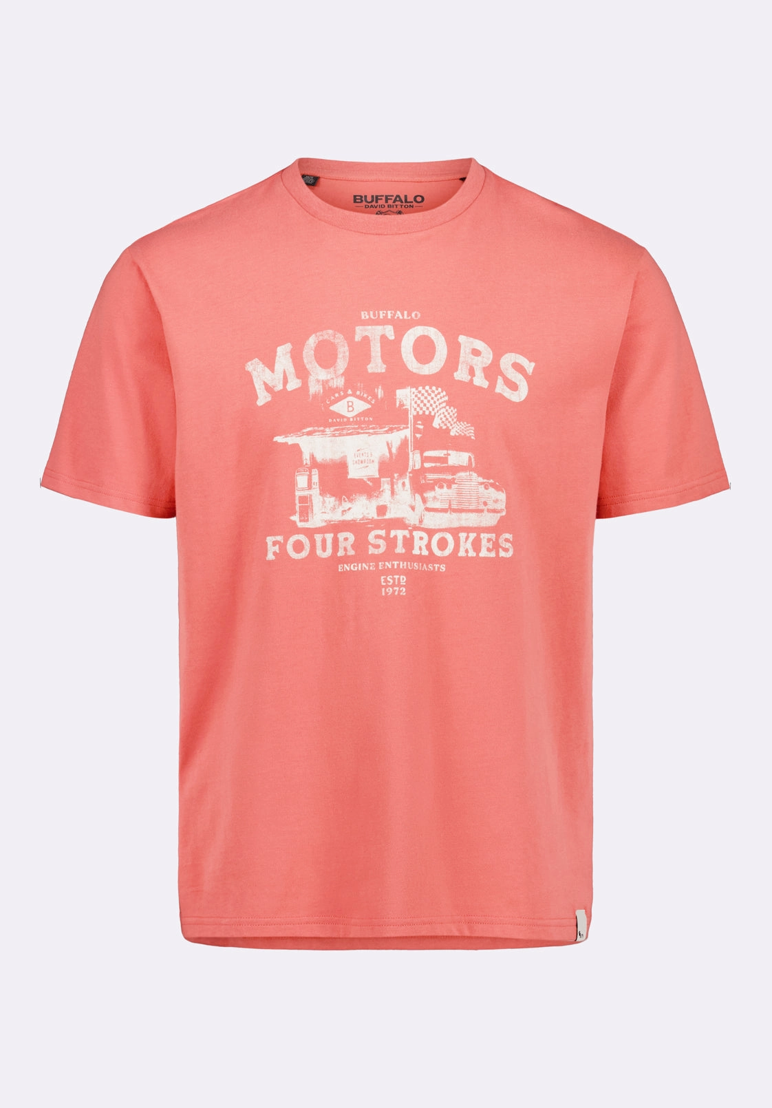 Trokes Men's Graphic T-Shirt with Motors Print, Mineral Red - BM24638 WeightedHem Stylish Look